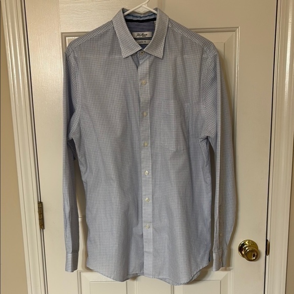 Van Heusen Blue Check Long Sleeve Shirt Classic Fit